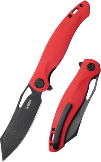 Navaja de bolsillo Kubey Drake Red Blackwash G10 9,5 cm