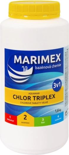 Marimex Chlor Triplex 1,6 kg – tabletas multifunción para piscina