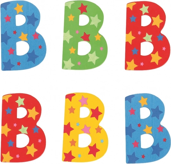 Bigjigs Toys letra de madera B con estrellitas