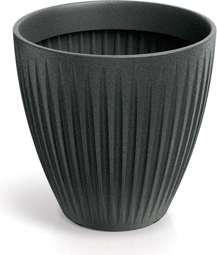 maceta latia round midl 48 cm negro granito