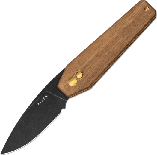 Kizer Tomb navaja de bolsillo con madera Mkuruti
