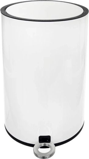 Papelera con pedal white 3 l metal/plástico