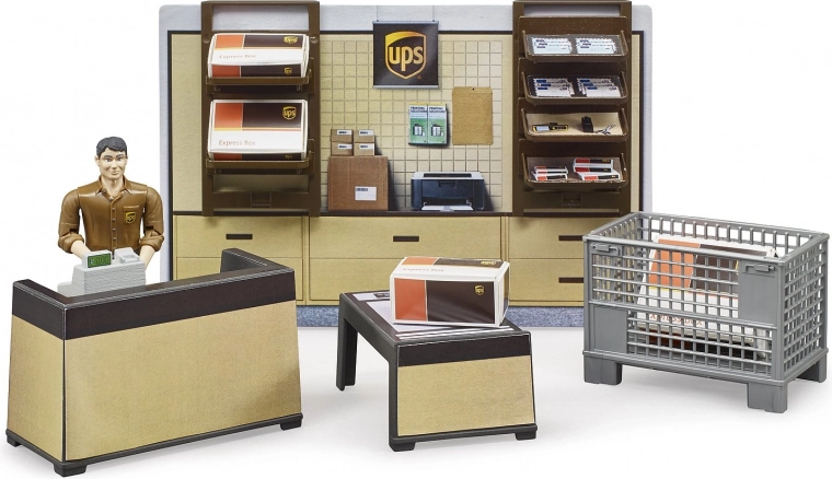 Set BWORLD Tienda de paquetería UPS con figura