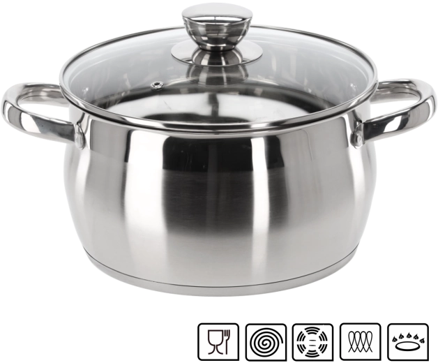 Olla de acero inoxidable con tapa Belly 4 l 22 cm