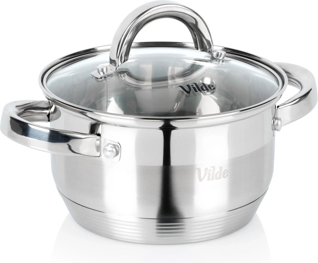 Olla de acero inoxidable con tapa de cristal INOXCELLENT 16 cm, 1,75 l