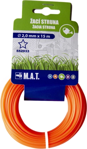 Hilo de repuesto para desbrozadora 2,0 mm estrella, 15 m, naranja oscuro