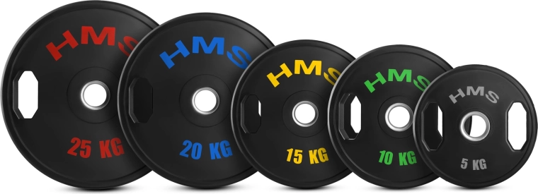 Juego de discos olímpicos recubiertos de goma HMS TOG 2 × 5 kg