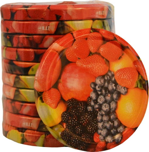 Tapas de rosca TWIST 82 con decoración de frutas (10 uds)