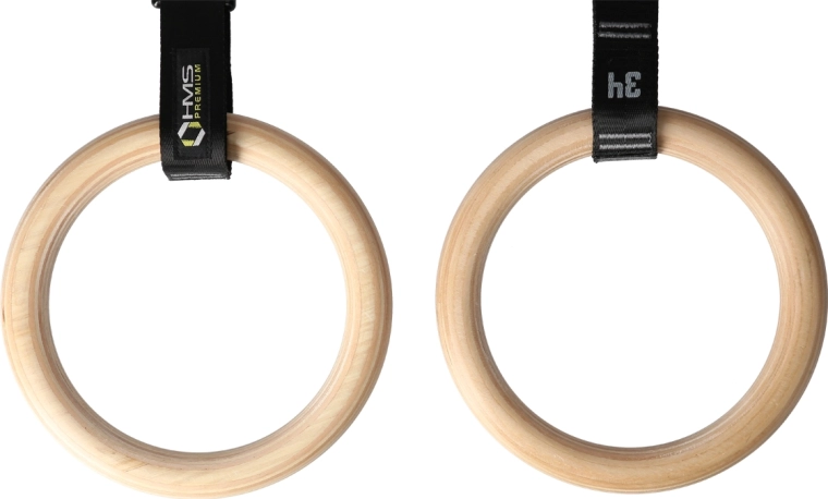 Anillas gimnásticas de madera HMS Premium TX08 con correas numeradas