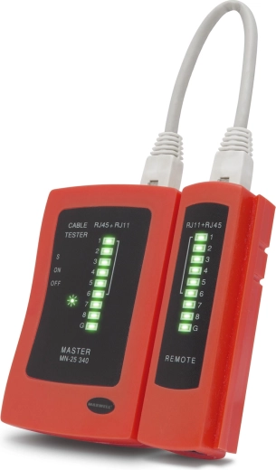 Probador de cables de red y telefónicos RJ11, RJ12 y RJ45