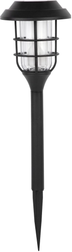 Lámpara solar de jardín con estaca, 12 LED, negra
