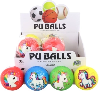 Pelota blanda con unicornio de 10 cm