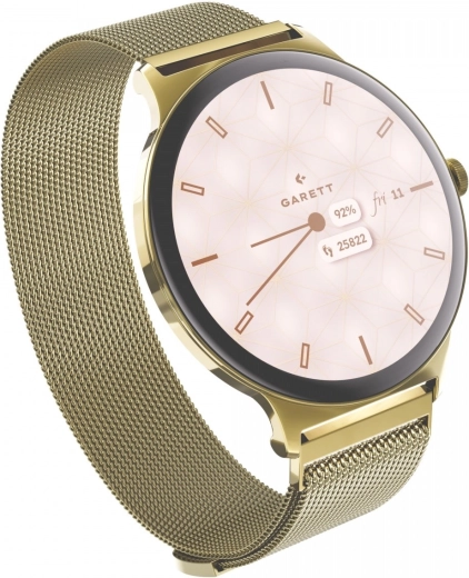 Reloj inteligente Garett Verona 2 dorado con correa mesh