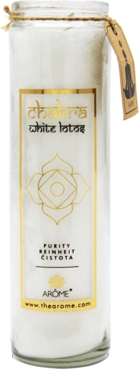 Vela aromática en vaso de vidrio Lino fresco 320 g – larga duración de combustión