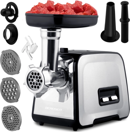 Picadora de carne eléctrica BERDSEN 1200 W con marcha atrás
