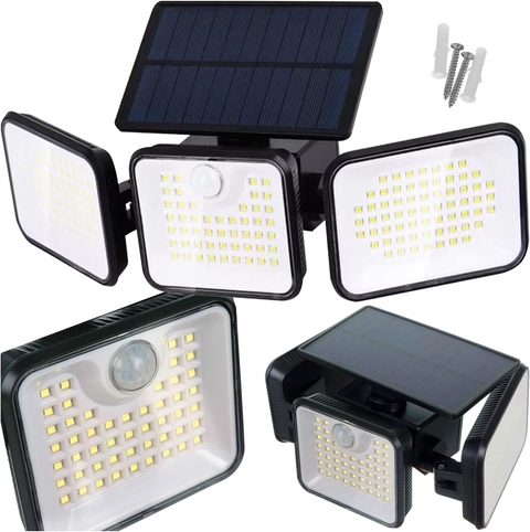 Lámpara solar exterior 180 LED con sensor PIR y crepuscular IZOXIS IP65