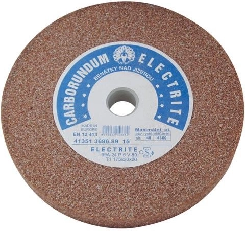 Disco de esmerilado 175 × 20 × 20 mm, corindón blanco A99, grano 24