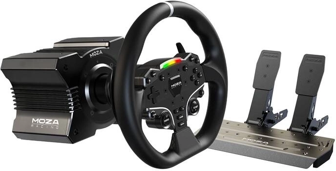 Set Moza Racing R5 RS20 con volante de accionamiento directo, pedales SR‑P Lite y sujeción de mesa (PC)