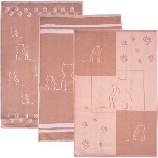 Paños de cocina de algodón Kotek 70 × 50 cm marrones - 3 unidades