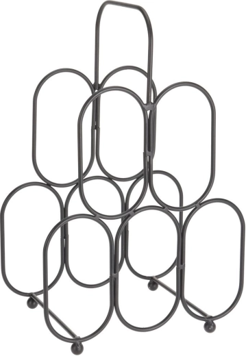 Soporte metálico para vino, negro, 5 botellas 27 × 40,5 cm