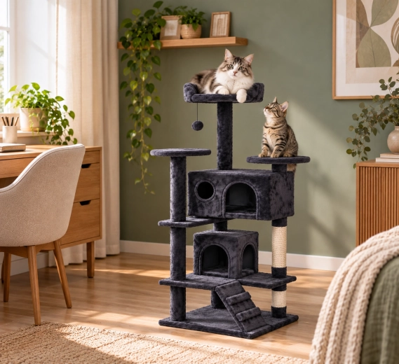 Espacio de varios niveles para gatos activos