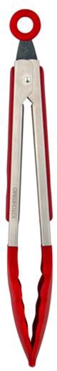 Pinzas de cocina Kitchisimo rojas de silicona/acero inoxidable