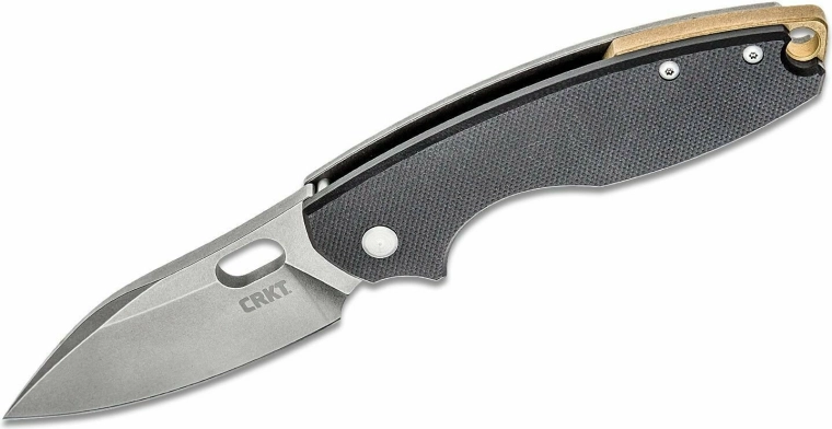 Navaja de bolsillo CRKT Pilar III Black, D2 Stonewash, G10