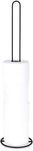 Soporte metálico para papel higiénico, negro, 60 cm