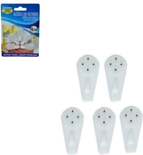 Gancho tipo chincheta para hormigón, 5 uds