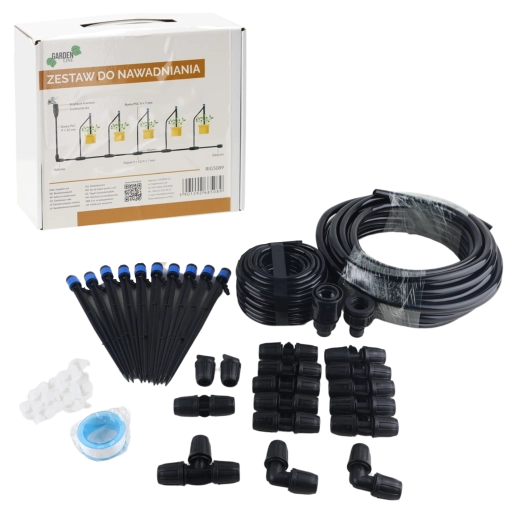 Kit de riego por goteo con 10 goteros ajustables