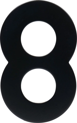 Número de casa 8, 95 mm, acero inoxidable, negro mate