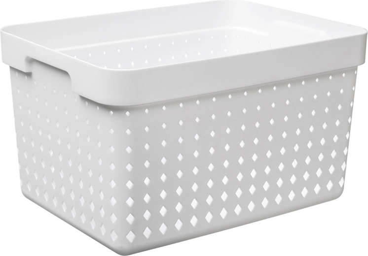 Cesta organizadora Seoul grande, blanca, 35,7 × 23,8 × 20,9 cm