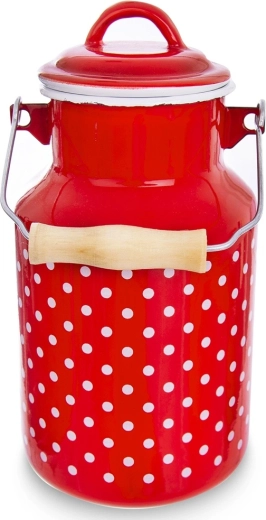 Jarra esmaltada para leche Orion Tečka roja con lunares de 2 l