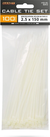 Bridas transparentes para cables de 150 × 2,5 mm, 100 unidades