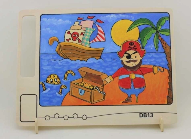 Libro para colorear de madera de doble cara Piratas