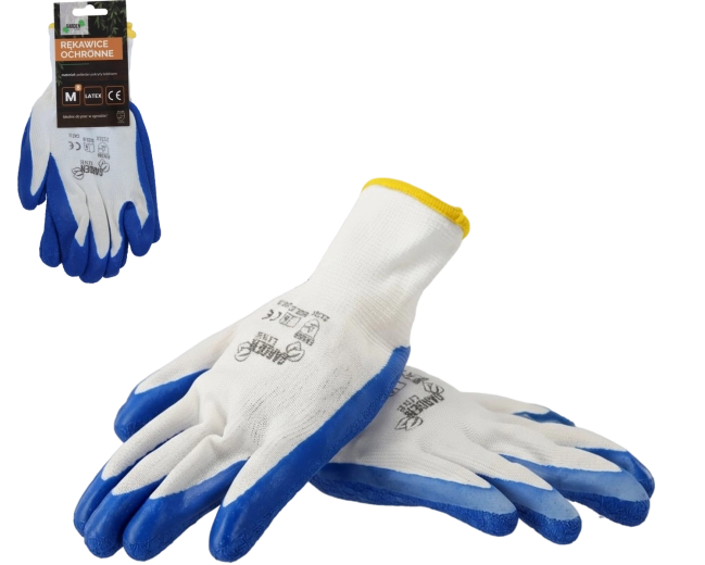 Guantes protectores de poliéster con recubrimiento de látex 8/M