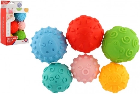 Set de pelotas sensoriales de goma para bebés, 6 uds.