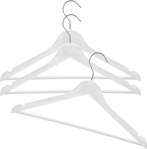 Perchas giratorias blancas para ropa 42,5 × 24 cm, set de 3 uds.