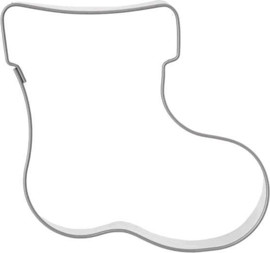 Cortador de galletas de acero inoxidable Orion con forma de calcetín navideño 6 cm