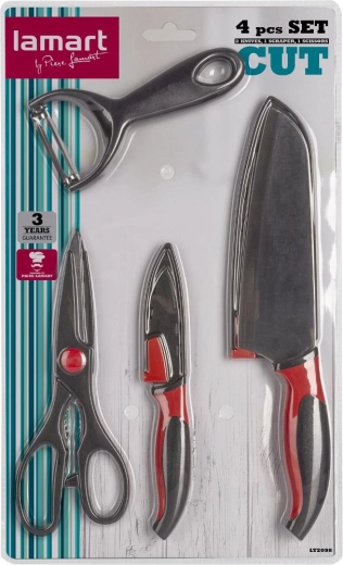 Set de cuchillos de cocina, tijeras y pelador Lamart Cut