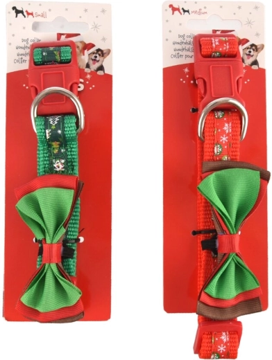 Collar navideño para perro de poliéster (mix de 2 diseños)