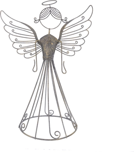 Ángel metálico dorado – decoración de interior