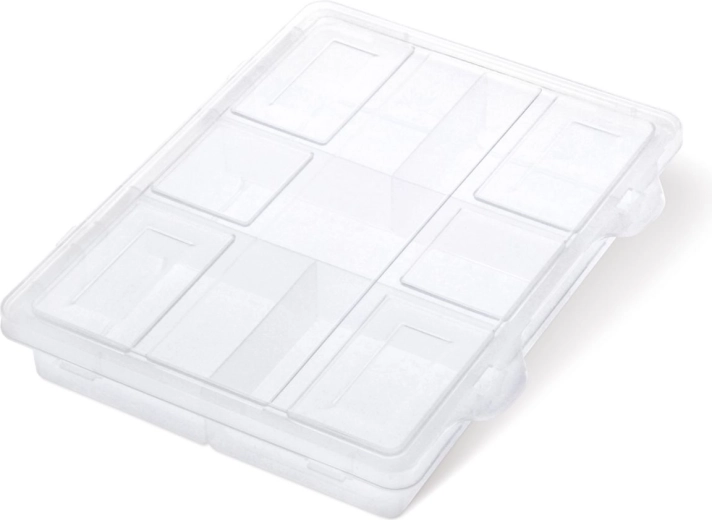 Organizador de plástico Knox 200 × 160 × 35 mm, transparente, 5 compartimentos