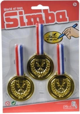 Set de tres medallas doradas de 6 cm