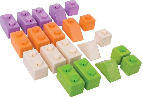 Bigjigs Baby Cubos de Madera Conectables Set Básico