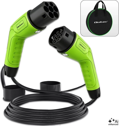 Cable de carga para vehículos eléctricos Type 2, 11 kW, 16 A, 5 m