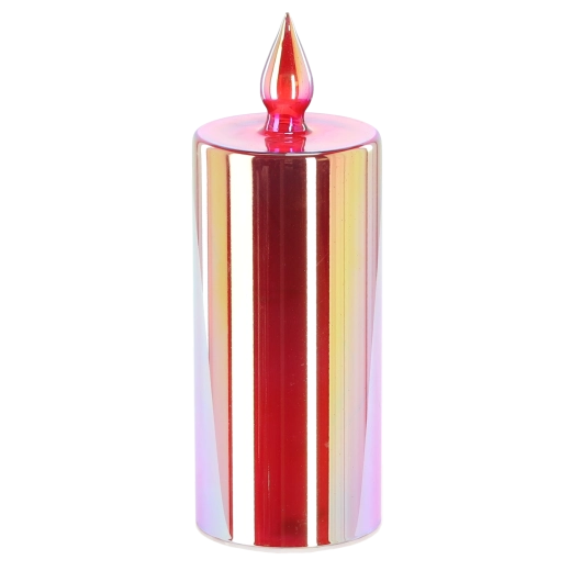Farol LED con forma de vela roja 8,9 × 25 cm CHOMIK