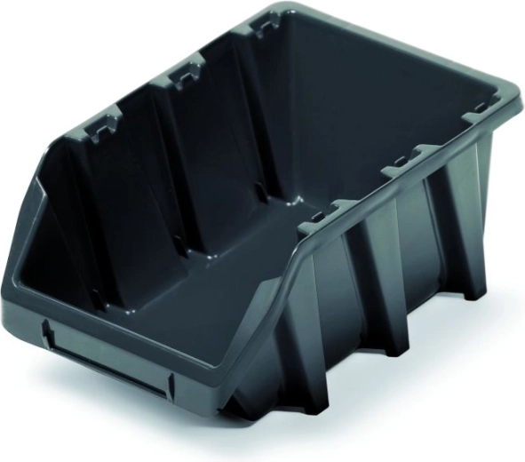 Caja de almacenamiento plástica apilable BINEER LONG, negra