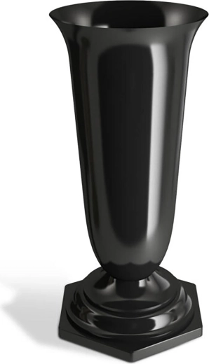 Jarrón funerario Naty 23 cm, negro, de plástico con lastre
