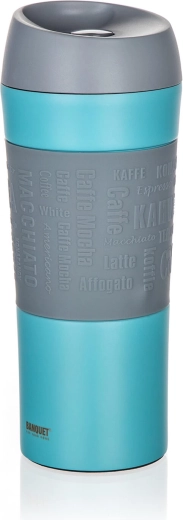 Taza térmica de viaje 400 ml MATTY, acero inoxidable y silicona, azul